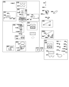 Carburetor And Fuel Supply Group Diagram and Parts List for 49T877-0035-G1 400000 - 699999 Briggs and Stratton Engine